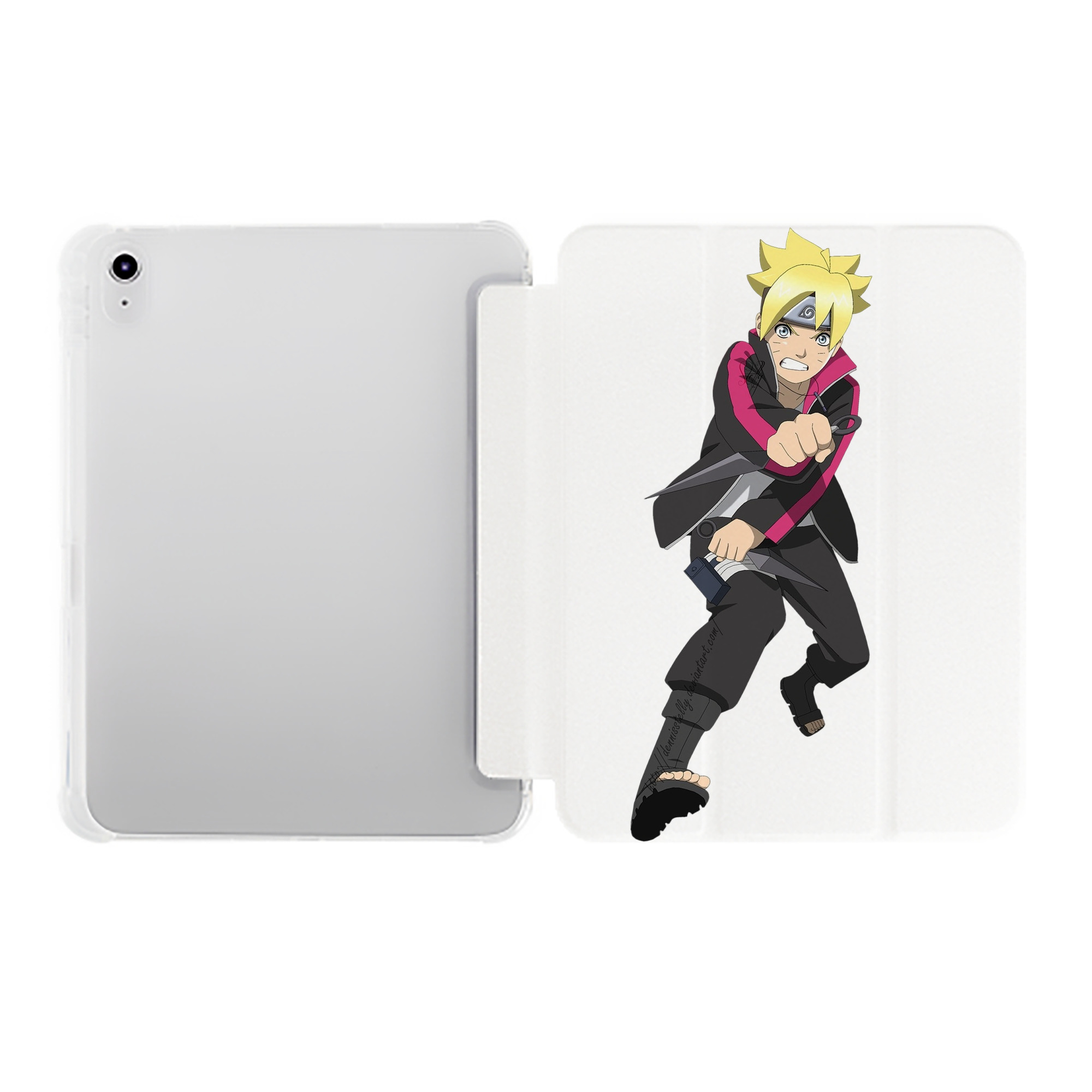 （画像用） NARUTO -ナルト- うずまき ボルト Uzumaki Boruto IPad ケース ペン収納付き 三つ折りスタンド PUレザー×シリコン 対応機種9.5/10.5/10.9インチ
